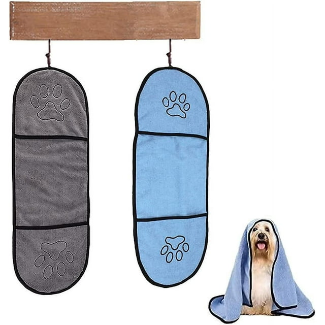 2 Pcs Serviette pour Chien, Serviettes Absorbantes pour Animaux, Serviette en Microfibre pour Chien, Serviette pour Animaux, Serviette Absorbante pour Chien