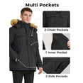 thumbnail image 6 of WenVen Men's Winter Coat Warm Parka Hooded Waterproof Insulated Snow Jacket Gray L, 6 of 11
