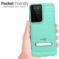 thumbnail image 3 of CoverON For Samsung Galaxy S21 Ultra 5G Phone Case, Slim Metal Kickstand Rugged Dual Layer Cover, Mint Teal, 3 of 8