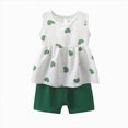 thumbnail image 4 of kaprioy Toddler Girl Clothes Baby Girl Summer Outfits Flowers Ruffle Sleeveless Vest Shirt Tank Tops Shorts Set 6 12 18 24 Months 2T 3T 4T 5T 6T, 4 of 4