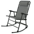 thumbnail image 2 of Lacoo Patio Zero-Gravity Rocking Chair with Headrest Pillow - Set of 1, Gray, 2 of 7