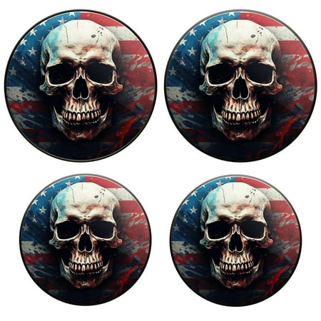 

Bahomeck Gas Stove Burner Cover Set Of 4，The Skull On The American Flag Metal Stove Burner Covers，Electric Stove Burner Covers Protecting Gas Stoves Kitchen Decor，8 Inches And 10 Inches