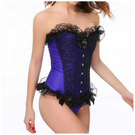 UPPADA Push up Corset Clearance Women Corset Bustier Push up Lingerie Top Shapewear Overbust Cincher Top Lace up Corset Basque Overbust Corset Plus Size