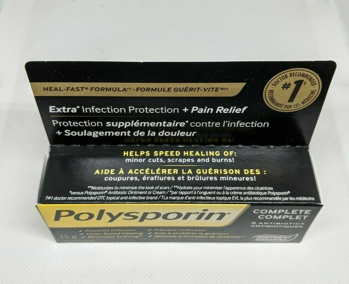 Polysporin COMPLETE Heal Fast Ointment Pain Relief Vitamin