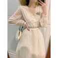 thumbnail image 1 of Spring Women Elegant Prom Voile Dresses Sweet & Embroidery Mesh Perspective Swing Lace Party Long Dress Summer vestido femininoXL Gao Jinjia LED, 1 of 1