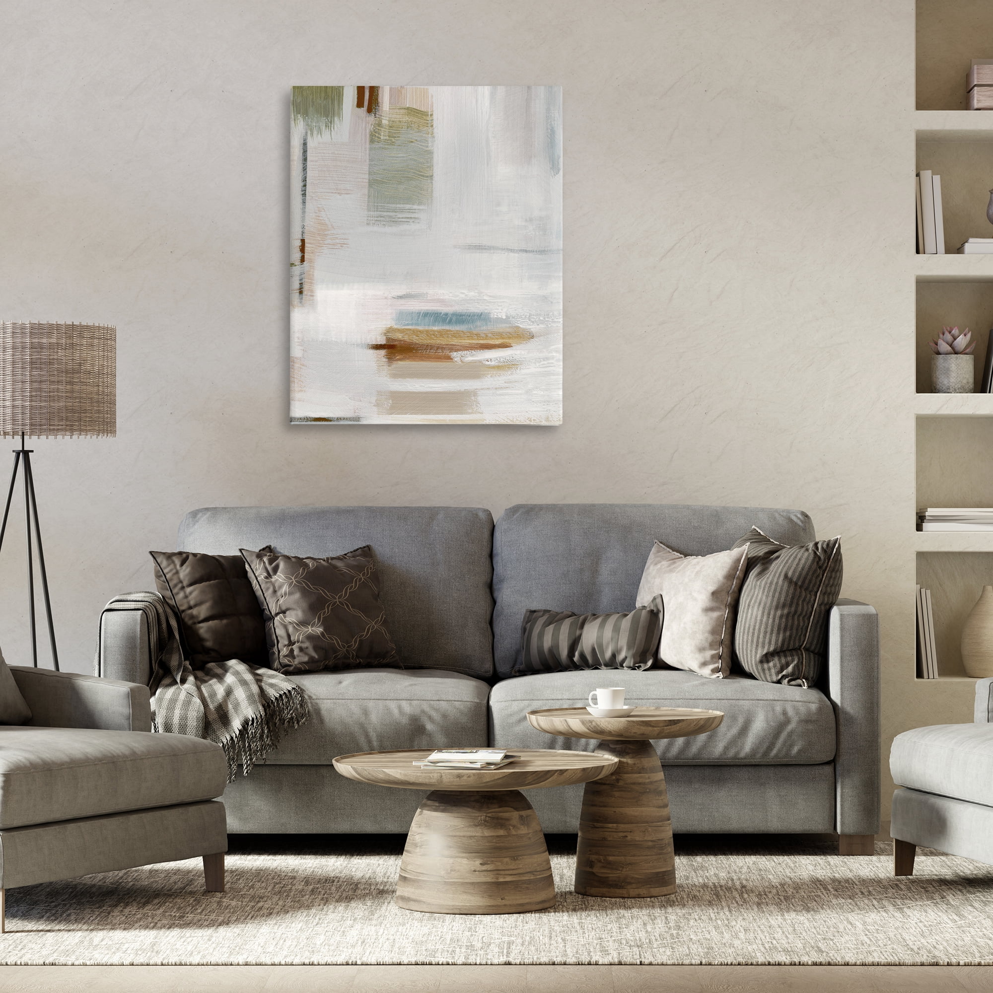 Stupell Industries Muted Neutral Composition Abstract Painting Wrapped Canvas Art Print Wall Art, 30 x 40