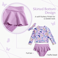 thumbnail image 3 of Toddler Girls Rash Guard Sets with Bikini Bottoms Swimwear（4-7Y）, 3 of 6