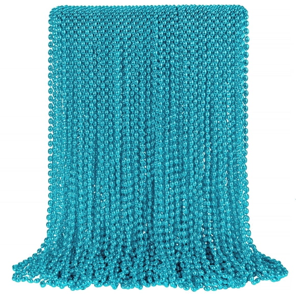 Collares de cuentas SHAOQINLIN, color verde azulado para Mardi Gras, 100 unidades, para fiestas