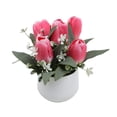 thumbnail image 2 of Artificial Miniature Potted Plants Ornament Tulips Artificial Flower Bonsai For Indoor Decor Desktop Artificial Green Plants, 2 of 6