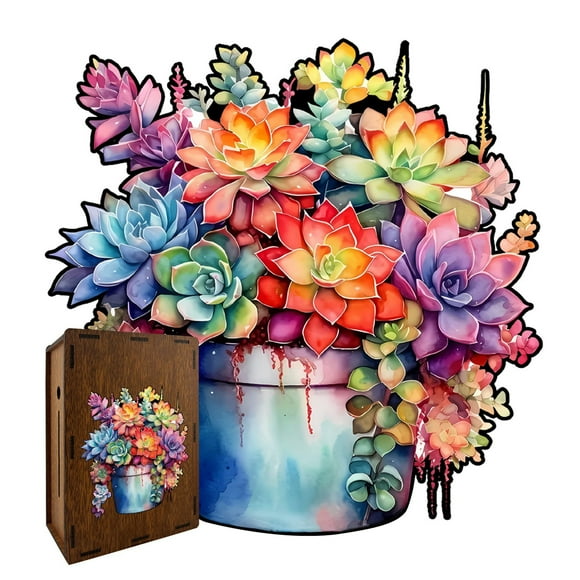 TIELUTT Casse-Tête en Bois de Succulentes pour Enfants et Adultes Casse-Tête Éducatif pour le Cerveau avec et Couleurs les Plus Folles 74500 18300 6700 Vous Photo
