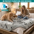 thumbnail image 2 of PetAmi Premium Waterproof Dog Blanket for Large Dogs, Reversible Sherpa & Flannel Fleece, Leakproof Pet Throw for Couch Protection, Soft Plush Furniture Protector for Cats, Washable, 60x80 Bone Grey, 2 of 9