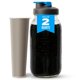 thumbnail image 1 of County Line Kitchen Cafetera de cristal para preparación en frío con tapa, boca ancha, 2 cuartos (64 oz) – resistente, a prueba de fugas, jarra de té helado y solar, café frío, almacenamiento de leche, 1 of 5