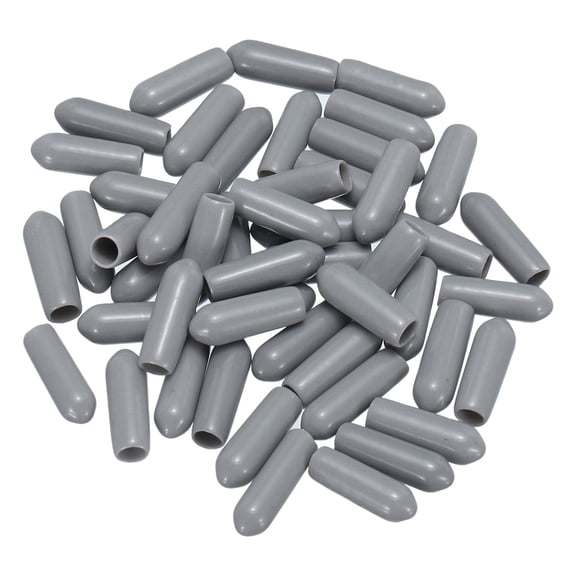 Uxcell Screw Thread Protectors End Caps Vinyl 50 Pcs 4mm Grey
