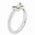 thumbnail image 3 of Sterling Silver Stackable Expressions Blue Topaz & Citrine Butterfly Ring - Size 7, 3 of 3