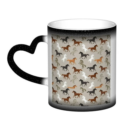 

Color changing mug in the sky Funny Coffee Milk Tea Mug Cup Colorful Horses Ceramic Cup