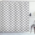thumbnail image 1 of Ambesonne Plaid Shower Curtain, Monochrome and Diagonal, 69"Wx84"L, Black White, 1 of 3