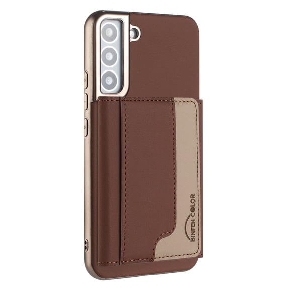 Allytechgroup Case for Samsung Galaxy S25 Plus/ S25 ,[RFID Blocking] 2-in-1 Detachable Magnetic Wallet Case [Compatible with MagSafe] Stand PU Leather Cover with Credit Card Slots/Cash Slot, Brown