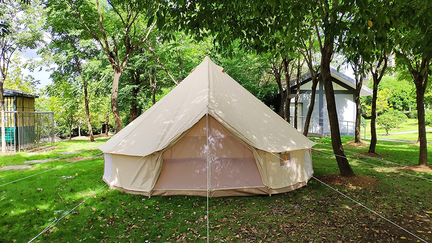 INTBUYING 9.8ft/3m Cotton Canvas Bell Tent Waterproof Hunting Camping