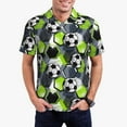 thumbnail image 2 of Balery Football Printed Men’s Short Sleeve Polo Shirt, Midweight Men's Shirt,Golf Polo shirts -Medium, 2 of 8