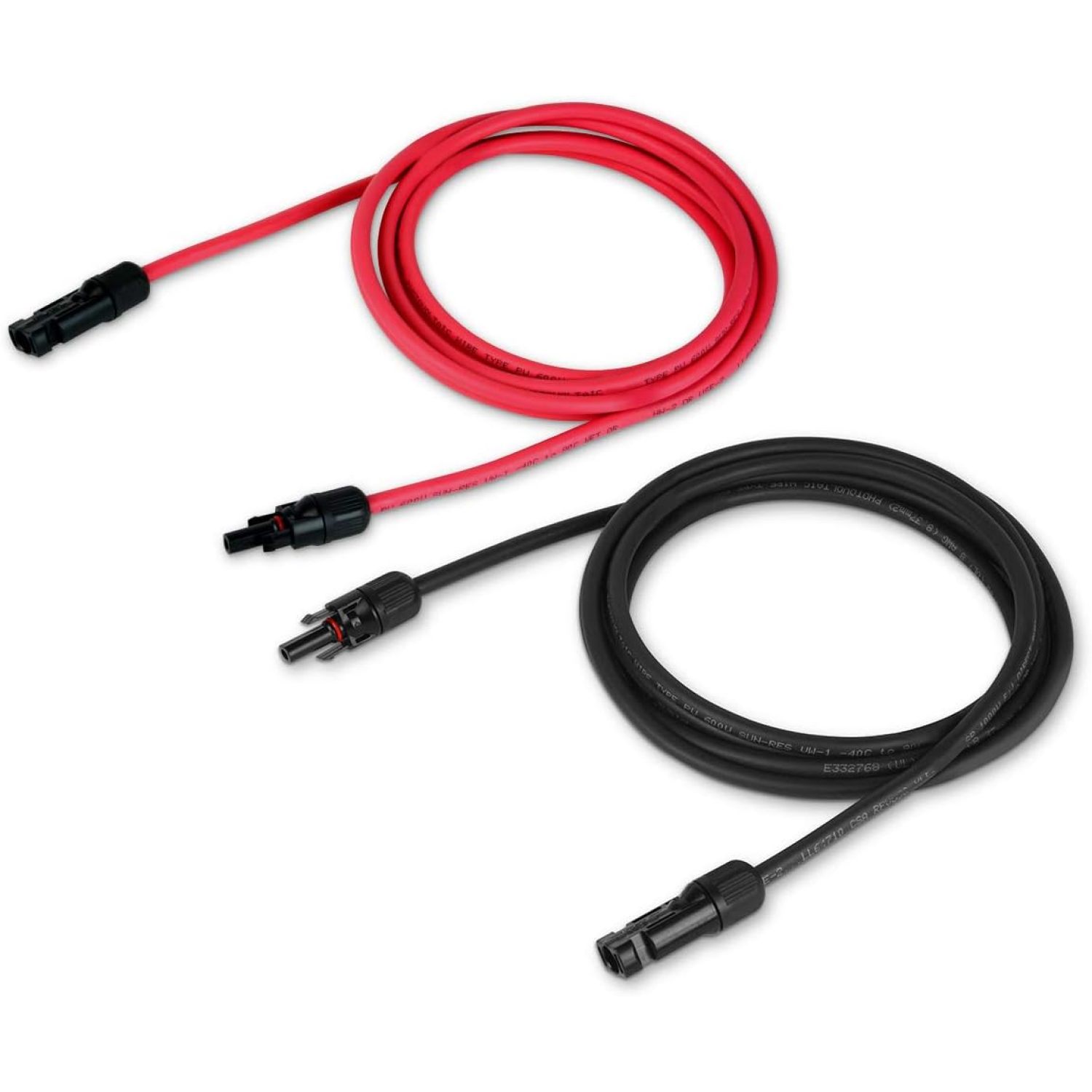 TEMCo 8 AWG/Gauge Solar Panel Extension Cable - Made in The USA (M/F Solar Connector Ends) (15 Feet Black + 15 Feet Red) (Variety of Lengths Available)