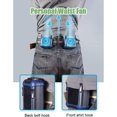 thumbnail image 3 of Para viajes, trabajo al aire libre, lugar de trabajo, fuerte flujo de aire/3 velocidades ajustable, ventilador de cinturón personal con clip en la cintura, ventilador de refrigeración portát, 3 of 4