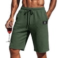 thumbnail image 2 of longantii Workout Shorts for Men Relaxed Fit Drawstring Solid Color Short Pants Lightweight Gym Bottoms with Pockets 2026 Summer Green L, 2 of 3