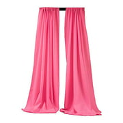 New Creations Fabric & Foam Inc, 2 Panels 5 Feet Wide Polyester Seamless Backdrop Drape Curtain Panel - (Hot Pink, 2 Panels 5 Ft Wide x 20 Ft High)