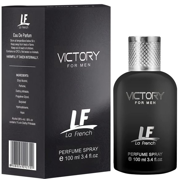 La' French Victory Vaporisateur de Parfum pour Hommes 100 ml, 3,4 Fl Oz / Parfum Longue Tenue de Qualité Supérieure pour Garçons - avec des Notes d'Aldéhydes, de Fleur d'Oranger et de Mousse de Chêne / Meilleur Cadeau pour Mari, Petit Ami