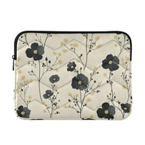 FORMRS 13-13.3 inch Laptop Sleeve Case Soft Carrying Quilted Computer Bag Cover, Small Black Flowers