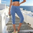 thumbnail image 2 of Luvior Women’s High Waist Capri Yoga Pants – Stretchy Side Pocket Workout Leggings, Breathable Casual Fitness Bottoms for Daily Wear BU1 XXXL, 2 of 4
