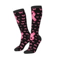 thumbnail image 2 of Womens Breast Cancer Ribbon Dragonfly Knee High Socks Comfy Thermal Boot Long Socks, 2 of 7