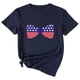 thumbnail image 1 of Gibobby Camisetas Mujer Manga Corta Camiseta manga corta verano para mujer con estampado del Día la Independencia y diseño personalidad(Azul,M), 1 of 2