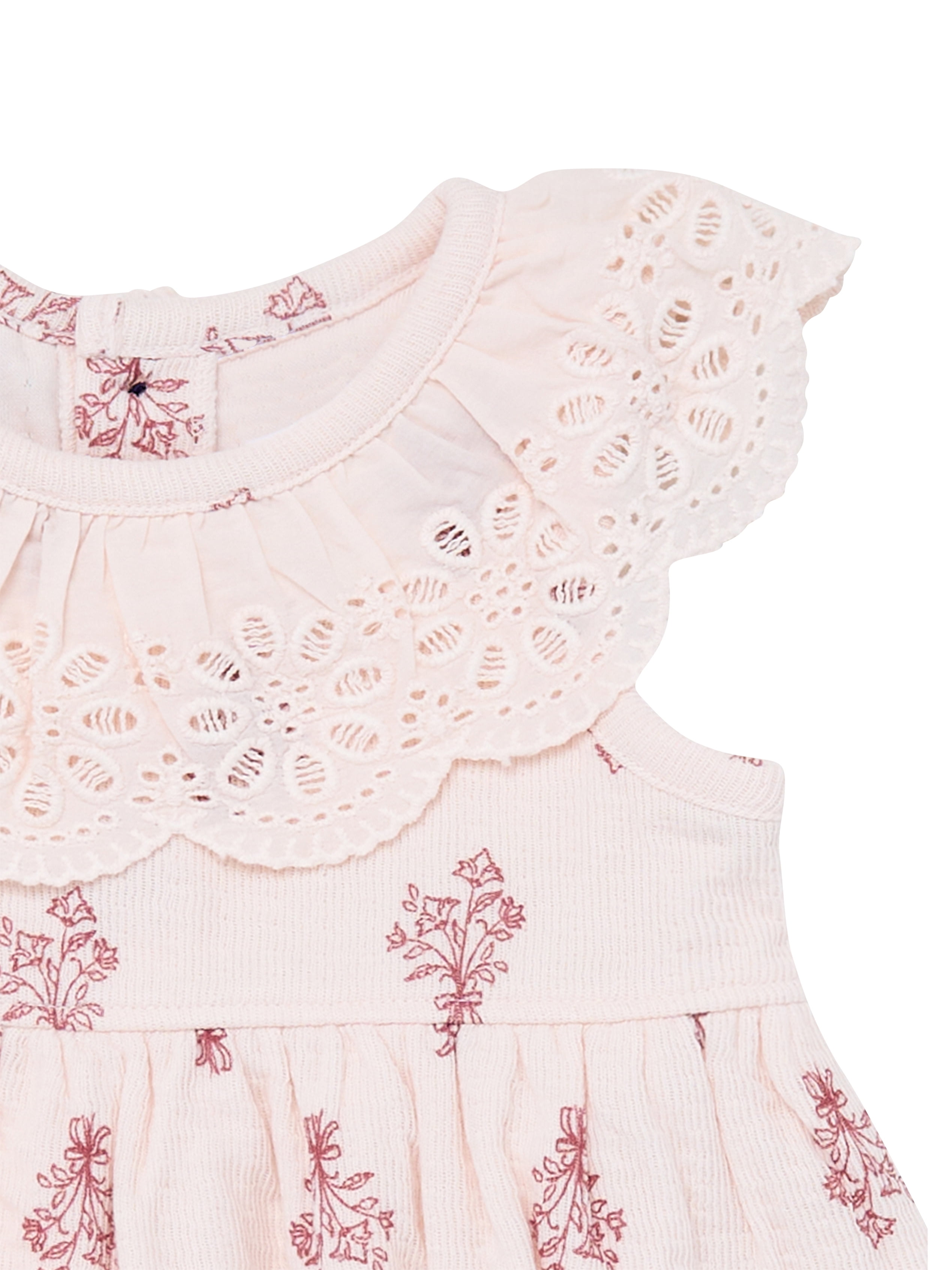 Modern Moments by Gerber Baby Girl Cotton Ruffle Novelty Lace Bubble Romper, Sizes 0/3 Months - 24 Months