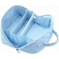thumbnail image 3 of Petition Makeup Bag, Travel Makeup Bag for Women, PU Leather Toiletry Bag with 180° Wide Open Design, Water-Resistant Cosmetic Case for Brushes, Toiletries (Blue), 3 of 10