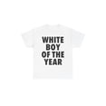 thumbnail image 1 of Cotton Short Sleeve T-Shirt WHITE BOY OF THE YEAR SHIRT - Man Menswear Oversized Tshirt Streetwear Casual Classic Cotton Shortsleeve, 1 of 7