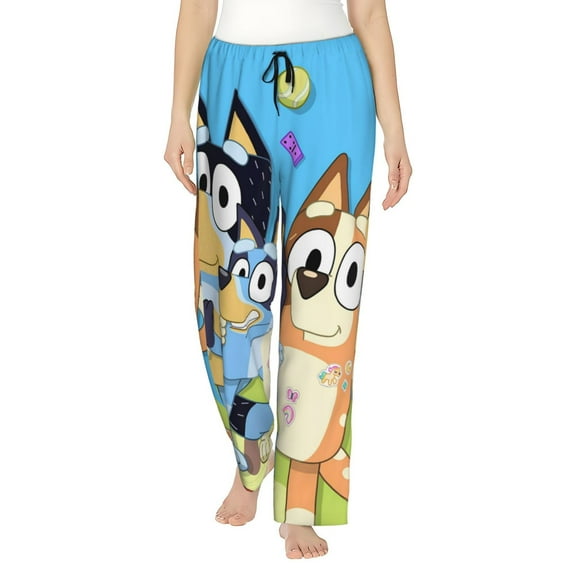 Silaia Bluey Print Pajama Pants for Women,Women’s Pajama Bottoms,Sleep & Lounge Pants with Pockets and Elastic Waist-Small