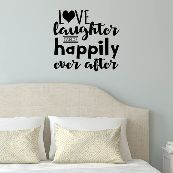 VWAQ Love Laughter and Happily Ever After Wall Decal Romantic Wall Decor