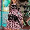 thumbnail image 2 of DISNIMO Cherry Blossom Dress for Girls Butterfly Dresses for Girls 5-6 Fall Midi Dress Girl Long Sleeve Skater Dress Girls Button Down Dresses with Collars for Girls Skater Dresses Swing Dress, 2 of 7