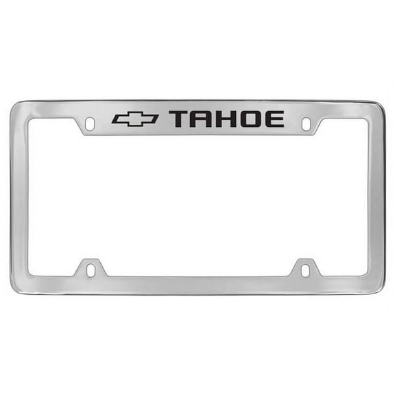Chevrolet Tahoe Chrome Plated Metal Top Engraved License Plate Frame Holder