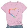 thumbnail image 2 of Wlynlyn Oversized T Shirts for Women Heart Print Short Sleeve Shirts Round Neck Summer Tops Plain Basic Tees, 2 of 3