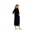 thumbnail image 5 of Women Zipper Robe Short Sleeve House Dress Full Length Sleepwear Duster Housecoat with Pockets, 5 of 7