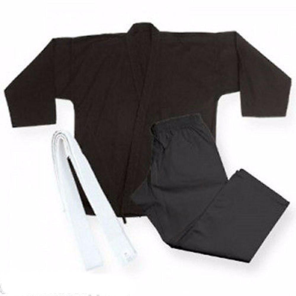 WHITE Martial Arts Karate Uniform / Gi Lightweight Student BLACK BLUE RED 