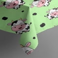 thumbnail image 3 of Green Cow Spot Pattern Rectangle Tablecloth 60"x84",Waterproof Polyester Rectangle Table Cloth, Wipeable Spillproof Polyester Tablecloth for Dining, Camping, Indoor and Outdoor, 3 of 5