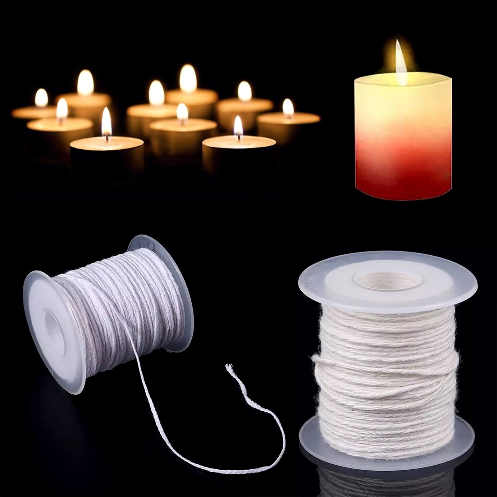 1 Set Cotton Candle Wicks Set with Double-sided Tape 100Pcs Smokeless  Candle Wicks DIY Cutting Candle Making Supplies - AliExpress