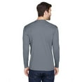 thumbnail image 2 of Adult Cool Dry Sport Long-Sleeve Performance Interlock T-Shirt CHARCOAL M, 2 of 3