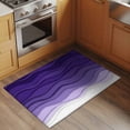 thumbnail image 2 of 2x3 Ft Entryway Area Rug, Purple Ombre Stripes Kitchen Rug Runner Washable Floor Mat, Gradient Abstract Ocean Waves Art Non Slip Indoor Door Mat Throw Carpet for Bathroom Living Room Bedroom, 2 of 8