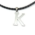 thumbnail image 2 of Initial Letter Necklace PU Leather Stainless Steel Men Women Ginger Lyne Collection, 2 of 6