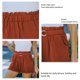thumbnail image 5 of Pantalones cortos de cintura elástica para mujer, color naranja, tiro alto, bolsillos, corte recto, estilo informal, para verano, 5 of 6