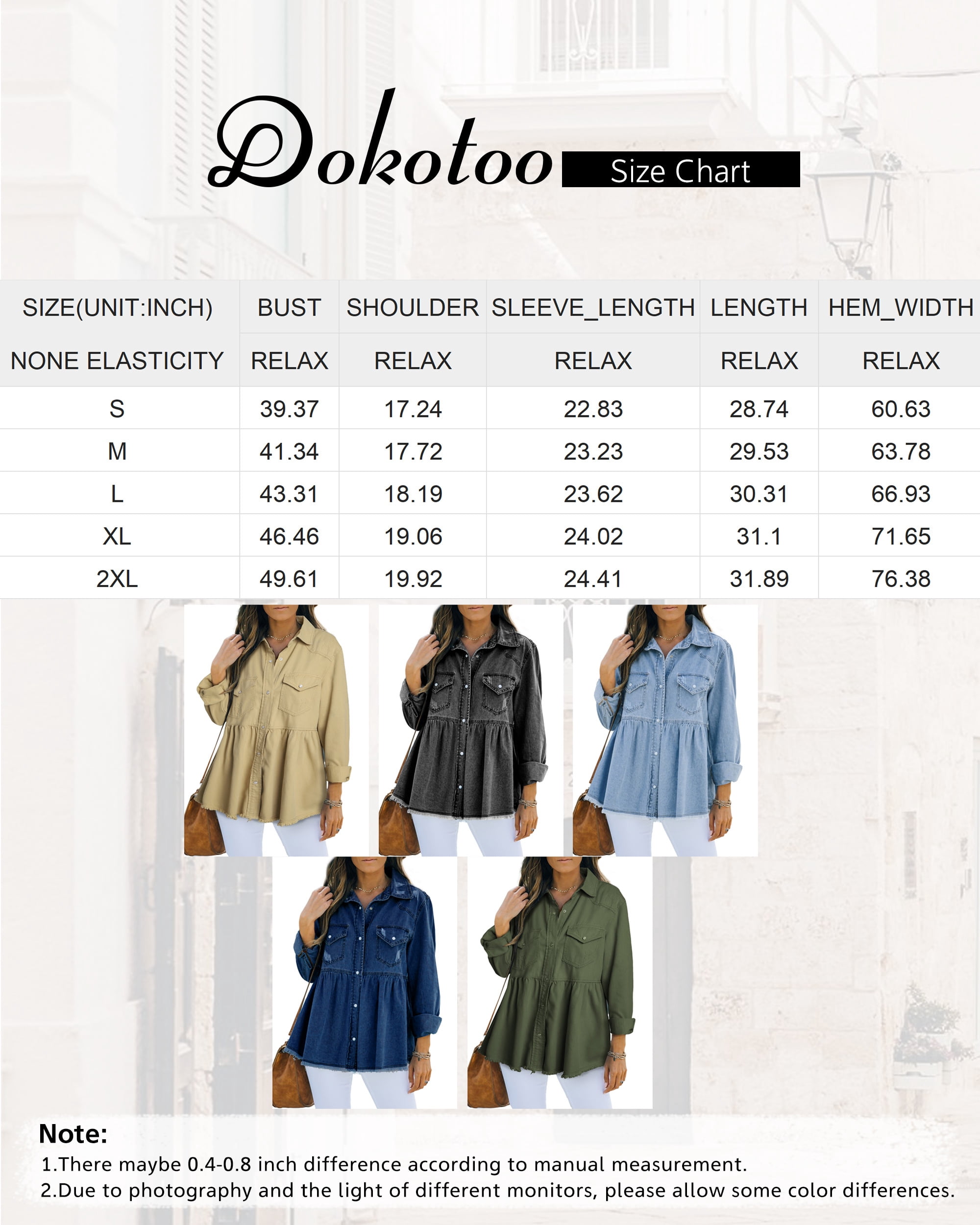 Dokotoo Women's Ruffled Denim Jacket 