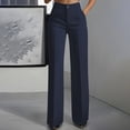 thumbnail image 2 of WRKEKC Dress Pants Women High Waisted Straight Leg Flowy Suit Pants with Pockets Office Business Work Trousers, 2 of 8